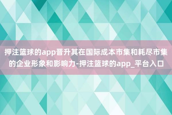 押注篮球的app晋升其在国际成本市集和耗尽市集的企业形象和影响力-押注篮球的app_平台入口