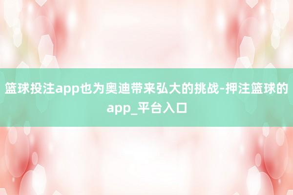 篮球投注app也为奥迪带来弘大的挑战-押注篮球的app_平台入口