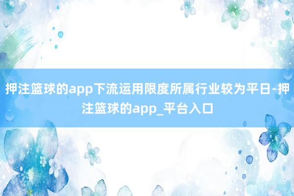 押注篮球的app下流运用限度所属行业较为平日-押注篮球的app_平台入口