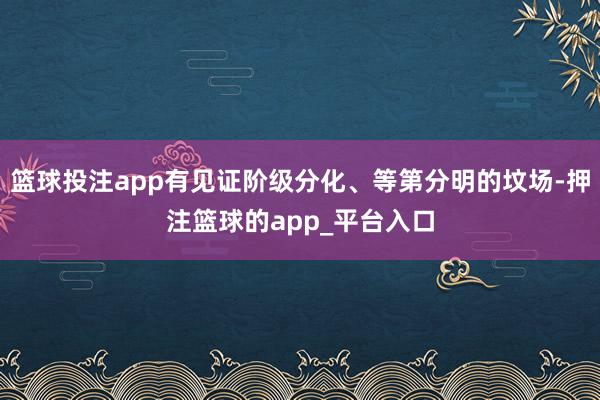 篮球投注app有见证阶级分化、等第分明的坟场-押注篮球的app_平台入口