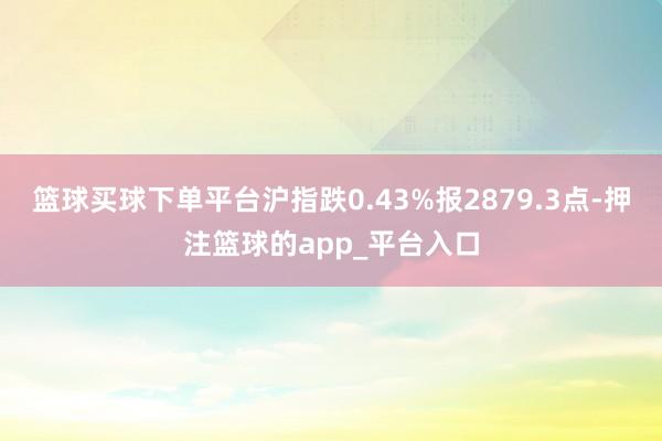 篮球买球下单平台沪指跌0.43%报2879.3点-押注篮球的app_平台入口