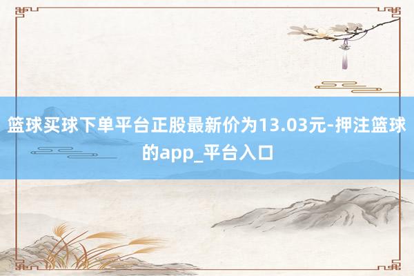 篮球买球下单平台正股最新价为13.03元-押注篮球的app_平台入口