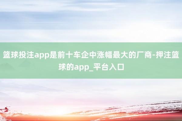 篮球投注app是前十车企中涨幅最大的厂商-押注篮球的app_平台入口