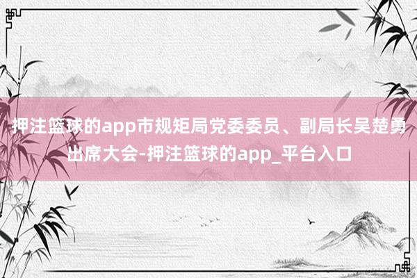 押注篮球的app市规矩局党委委员、副局长吴楚勇出席大会-押注篮球的app_平台入口