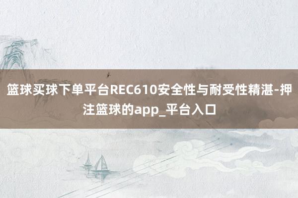 篮球买球下单平台REC610安全性与耐受性精湛-押注篮球的app_平台入口