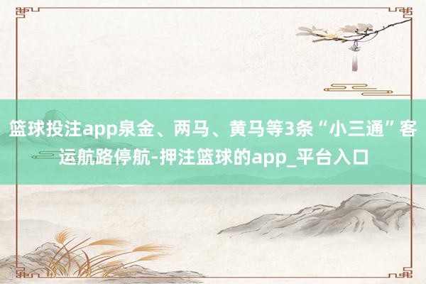 篮球投注app泉金、两马、黄马等3条“小三通”客运航路停航-押注篮球的app_平台入口