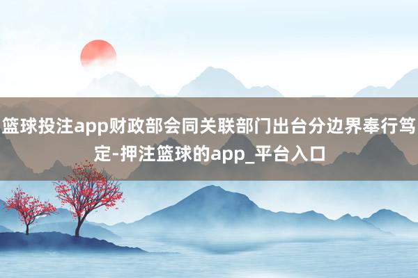 篮球投注app财政部会同关联部门出台分边界奉行笃定-押注篮球的app_平台入口