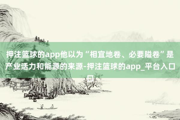 押注篮球的app他以为“相宜地卷、必要隘卷”是产业活力和能源的来源-押注篮球的app_平台入口