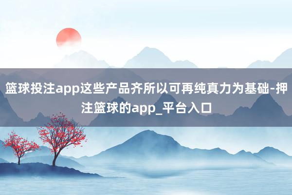 篮球投注app这些产品齐所以可再纯真力为基础-押注篮球的app_平台入口