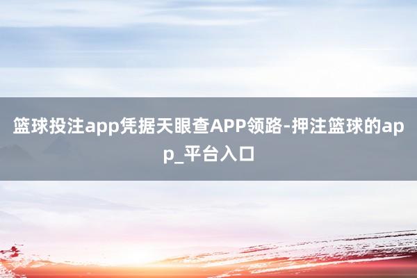 篮球投注app凭据天眼查APP领路-押注篮球的app_平台入口